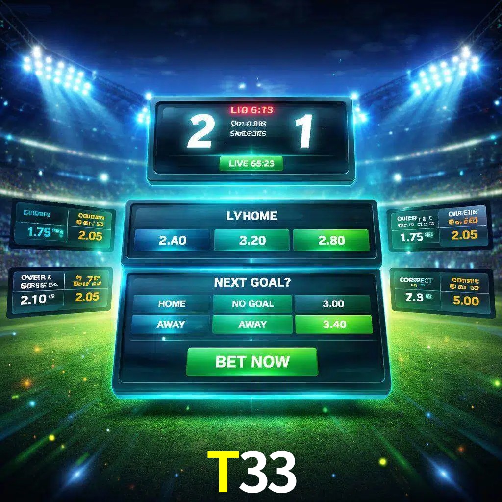 Vista de apuestas en vivo T33 durante un partido en curso