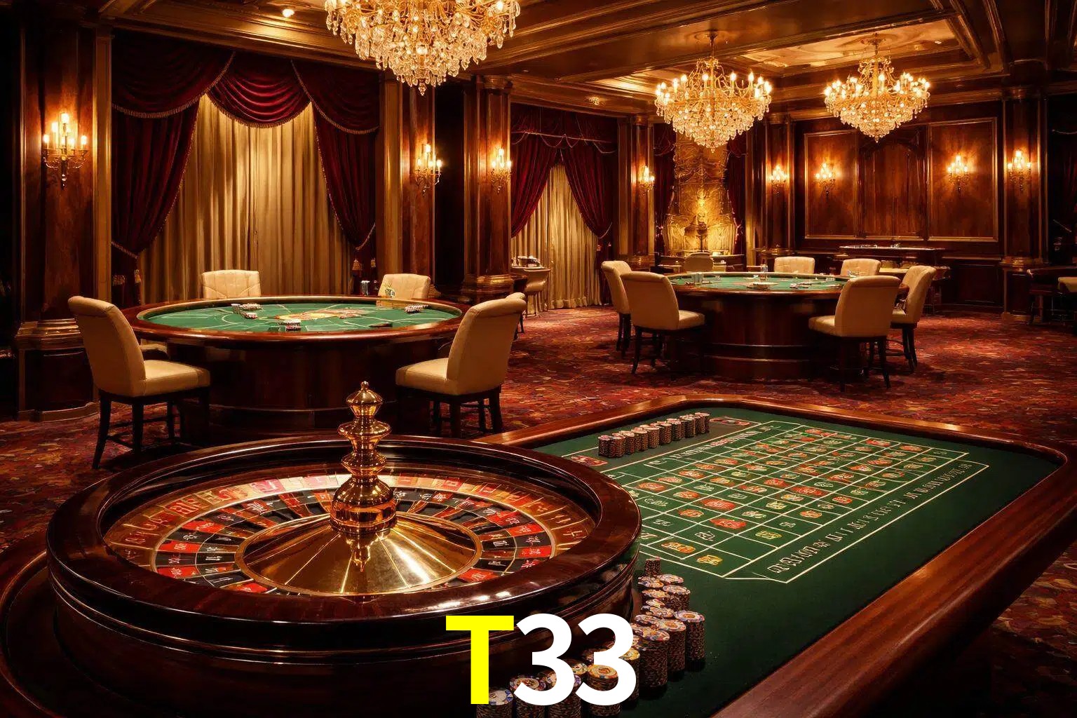 Una escena premium de mesa de casino en vivo con cartas, elementos de ruleta y un ambiente pulido de estudio de transmisión.